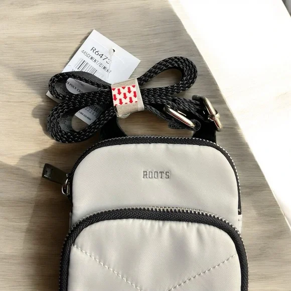 NEW ROOTS Unisex Men's Women's Poly Crossbody Bag Cement Travel Adjustable Strap - Picture 6 of 7